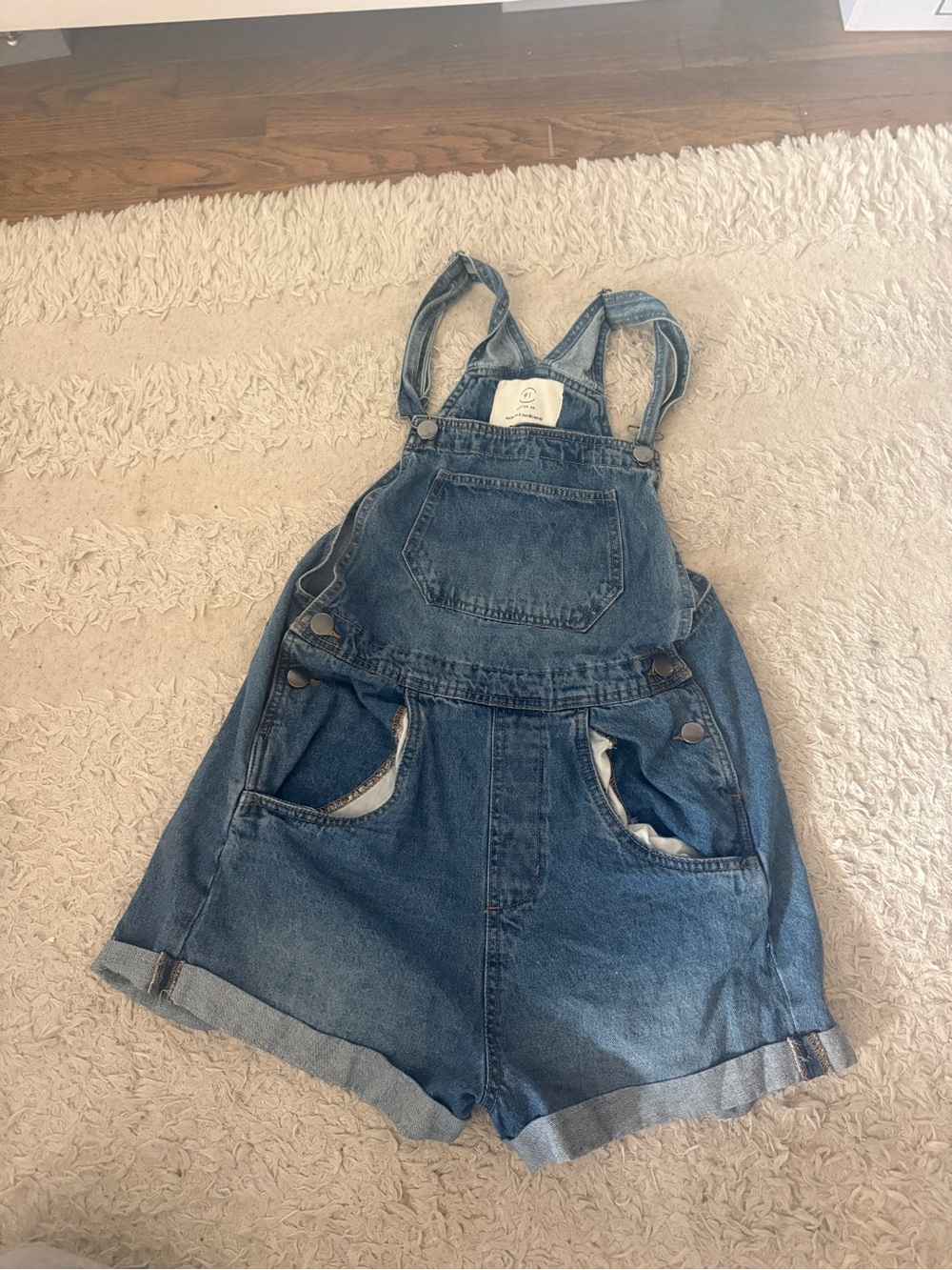 Cotton On Blue Denim Shortall Jumpsuit